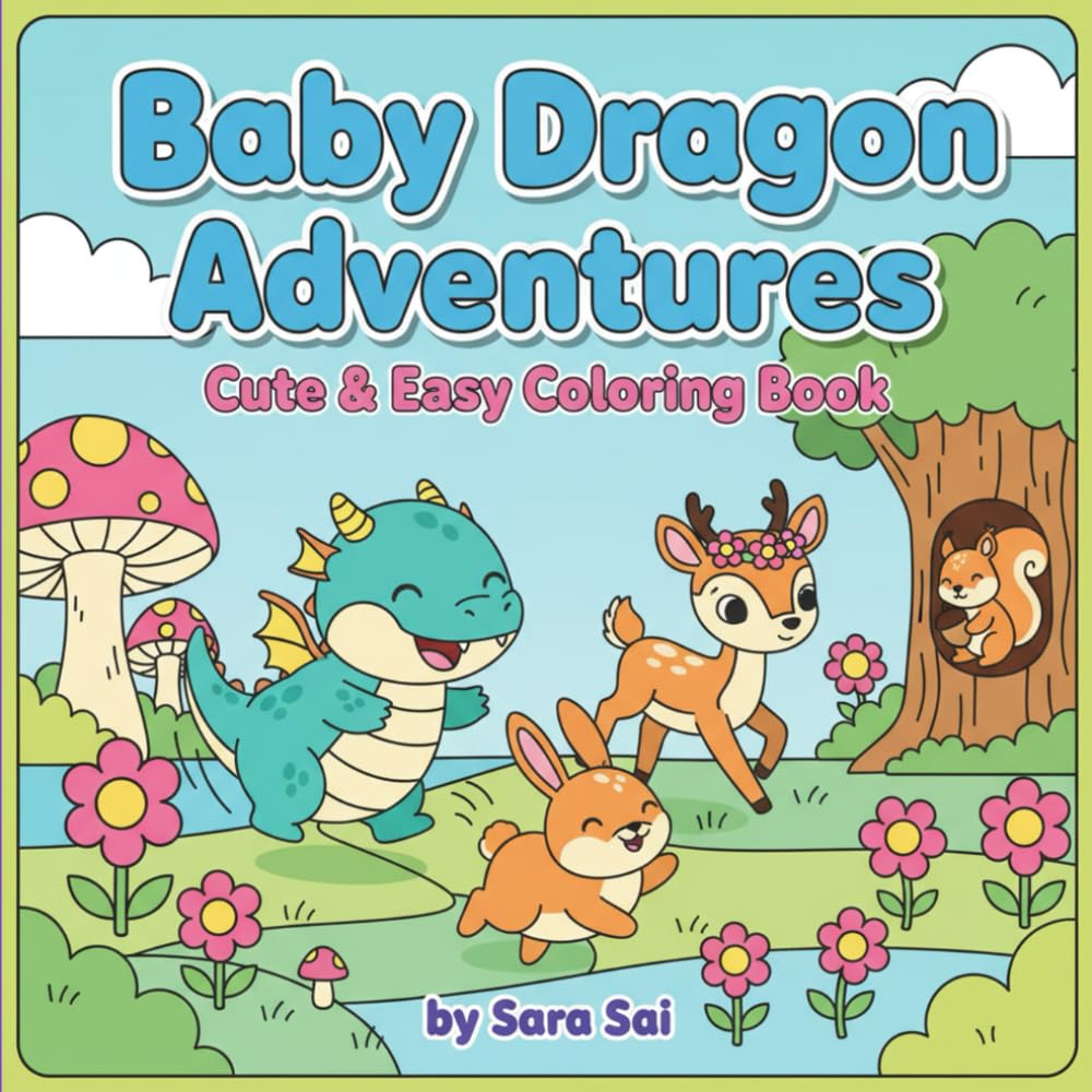 Baby Dragon Adventures: Cute & Easy Coloring Book