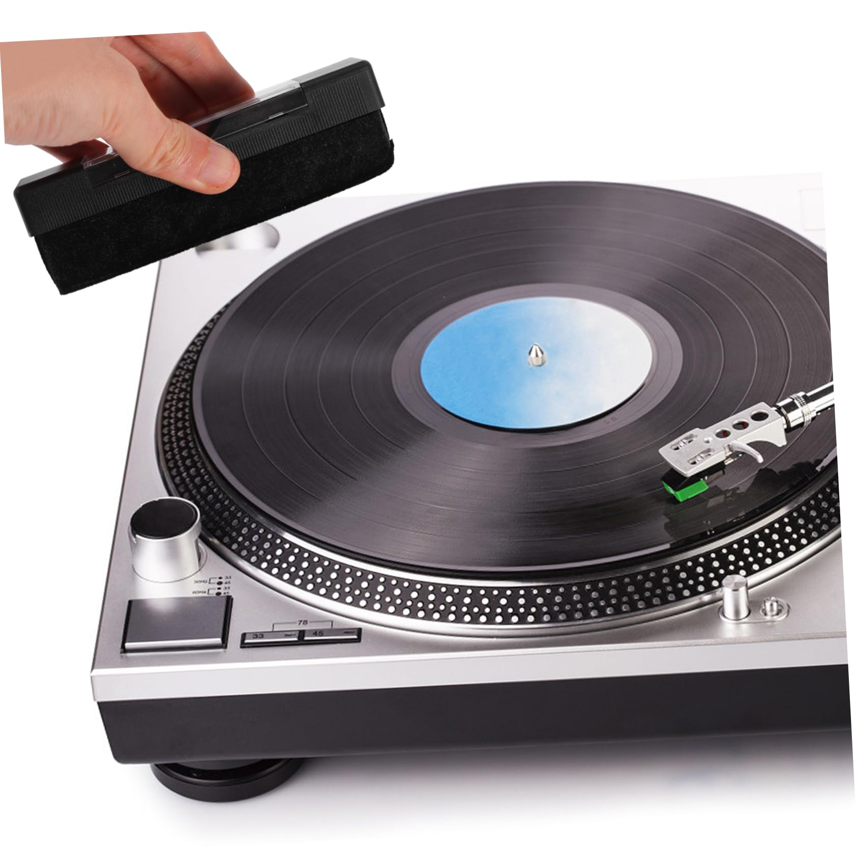 Brosse de Nettoyage pour Disques Vinyles et CD Protège Les Disques et Ensemble 1 Set Liquide et Éponge Prolonge la Durée de Vie du Stylet