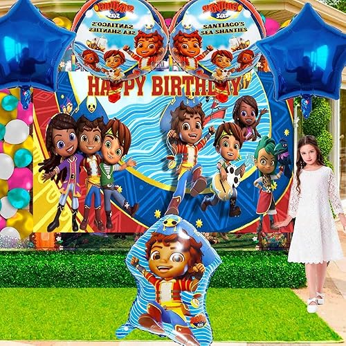 Miniatura 2 de Santiago of the Seas - Suministros para fiestas, platos, decoración de pastel de cumpleaños, pancarta, decoración de globos