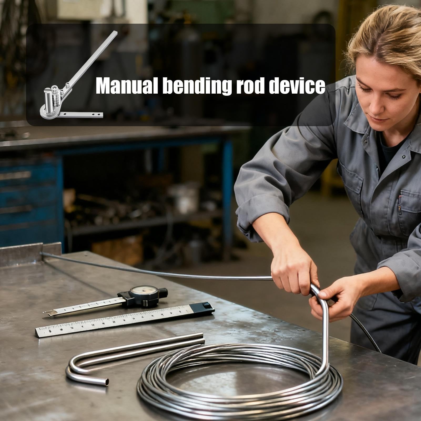 Dobladora manual de alambre de hierro, dispositivo de doblado de metal, herramienta de doblado de placas de acero, doblador de alambre profesional, para trabajadores del metal, entusiastas del