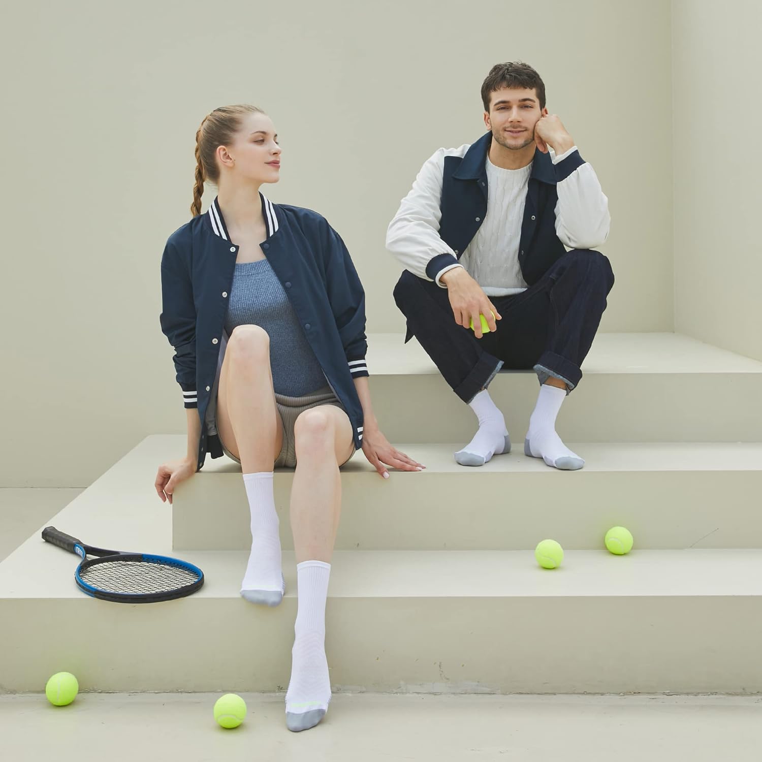 MONFOOT Men's/Women's 3-10 Pairs Silky Dry Athletic Cushion Ankle Socks, Multipack - Image 2