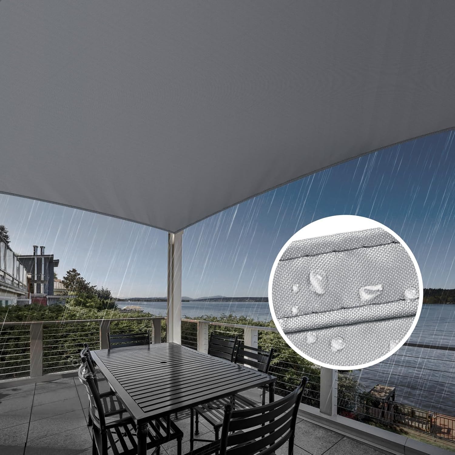 KAHEIGN Sonnensegel Wasserdicht 2,5m x 3m Rechteckig Sonnenschutz Wetterschutz Segel, 98% UV-Schutz Atmungsaktiv Balkon Sonnensegel Leinwand 120gsm Sonnenschutz für Garten Balkon Terrasse
