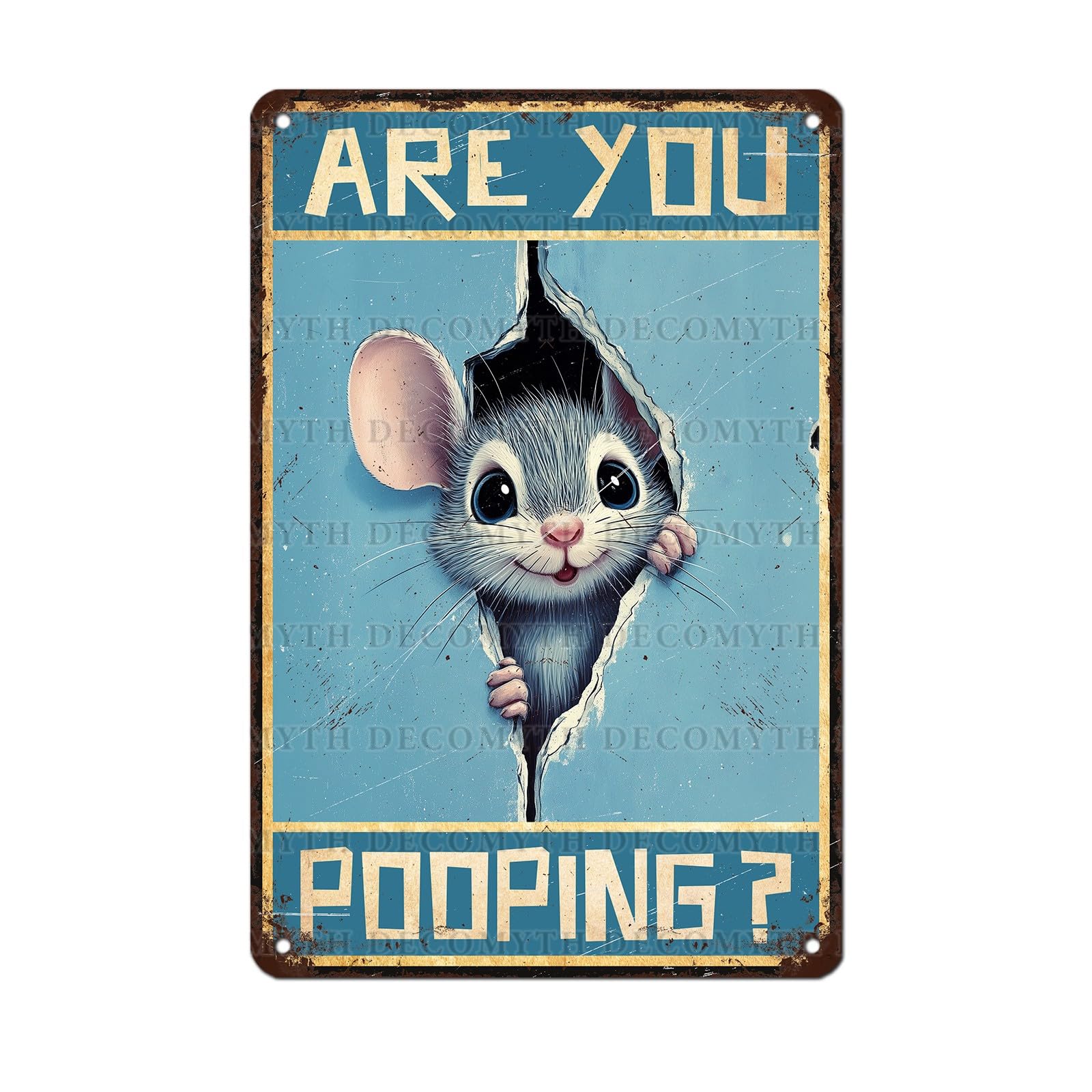 Kwqdozf As Pic Mouse (Are You Pooping) Vintage Metal Art Halloween Tin Sign Man Cave Bar G