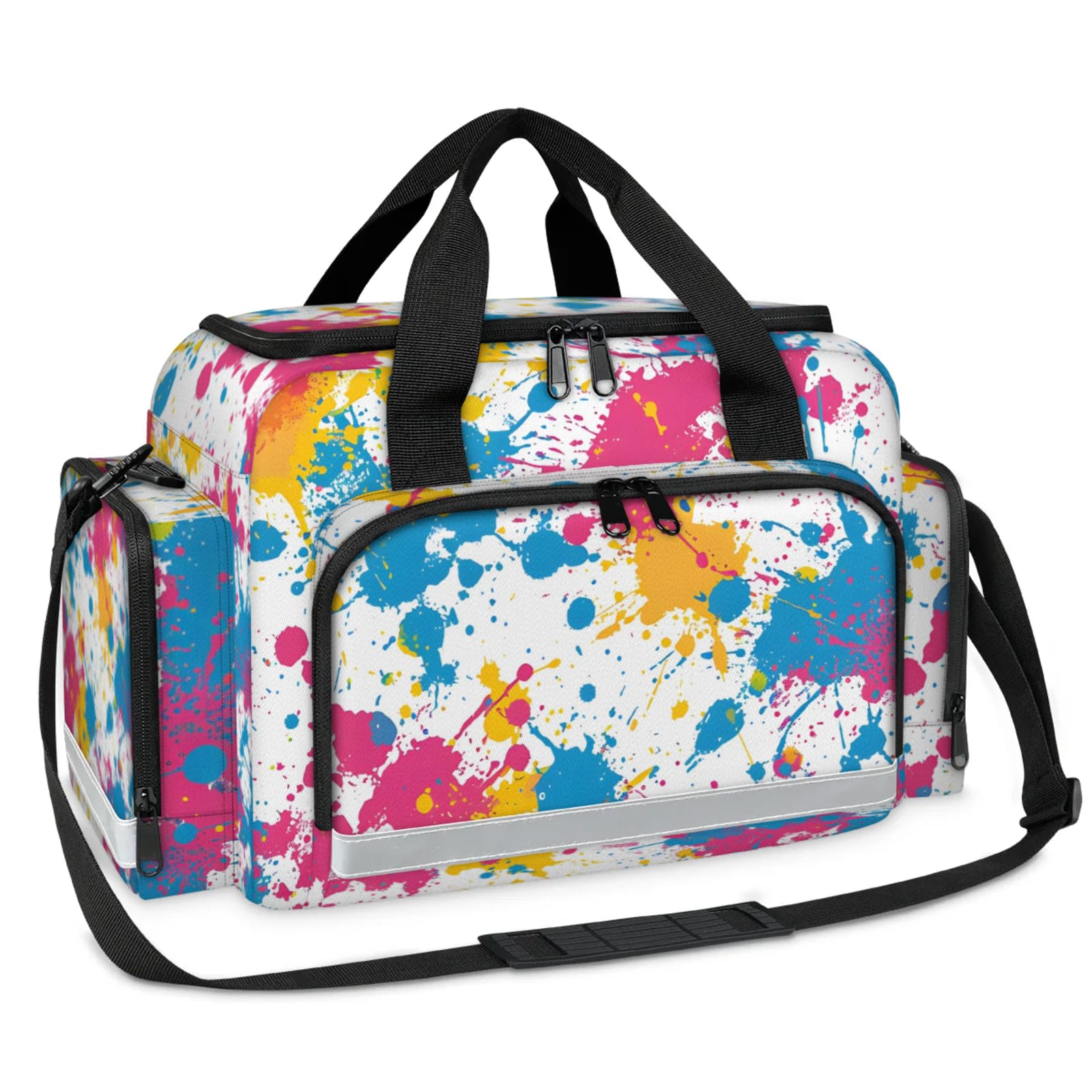 GzLeyigou First Aid Bags Empty, Watercolor Powder Emergency Bag First Aid Kit Multiple Compartment Kit Carrier On Call Trauma Bag For Paramedics Emergency Medical Supplies Kit