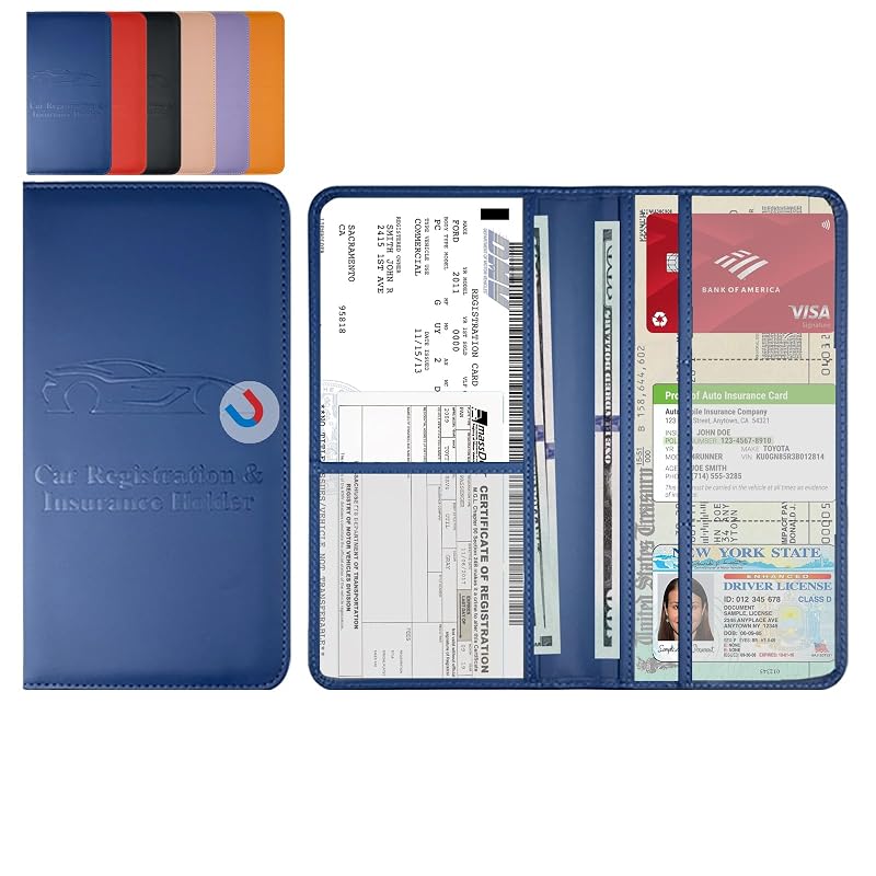 Organizador Azul para Porta-Luvas com 6 Compartimentos e Fechamento Magnético YOUNGLINK