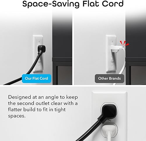 Miniatura 9 de Geeni Regleta de alimentación de enchufe inteligente, 6 salidas y 2 puertos USB, cable de 6 pies, protector de sobretensiones con control de voz,