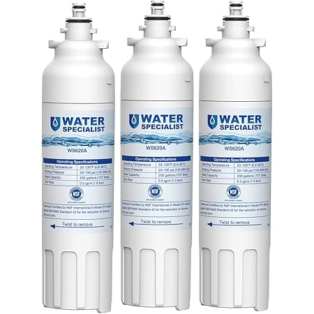 Amazon Com Waterspecialist Adq73613401 Refrigerator Water Filter Replacement For Lg Lt800p Kenmore 9490 Adq73613408 Adq75795104 Wf Lt800p 469490 Lmxc23746d Adq73613402 46 9490 Pack Of 3