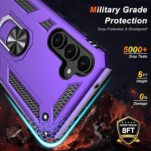 Miniatura 8 de Funda para Galaxy S10+ Plus, funda para Samsung S10+ Plus, grado militar, 16 pies, probada en caídas con soporte de anillo magnético, compatible con