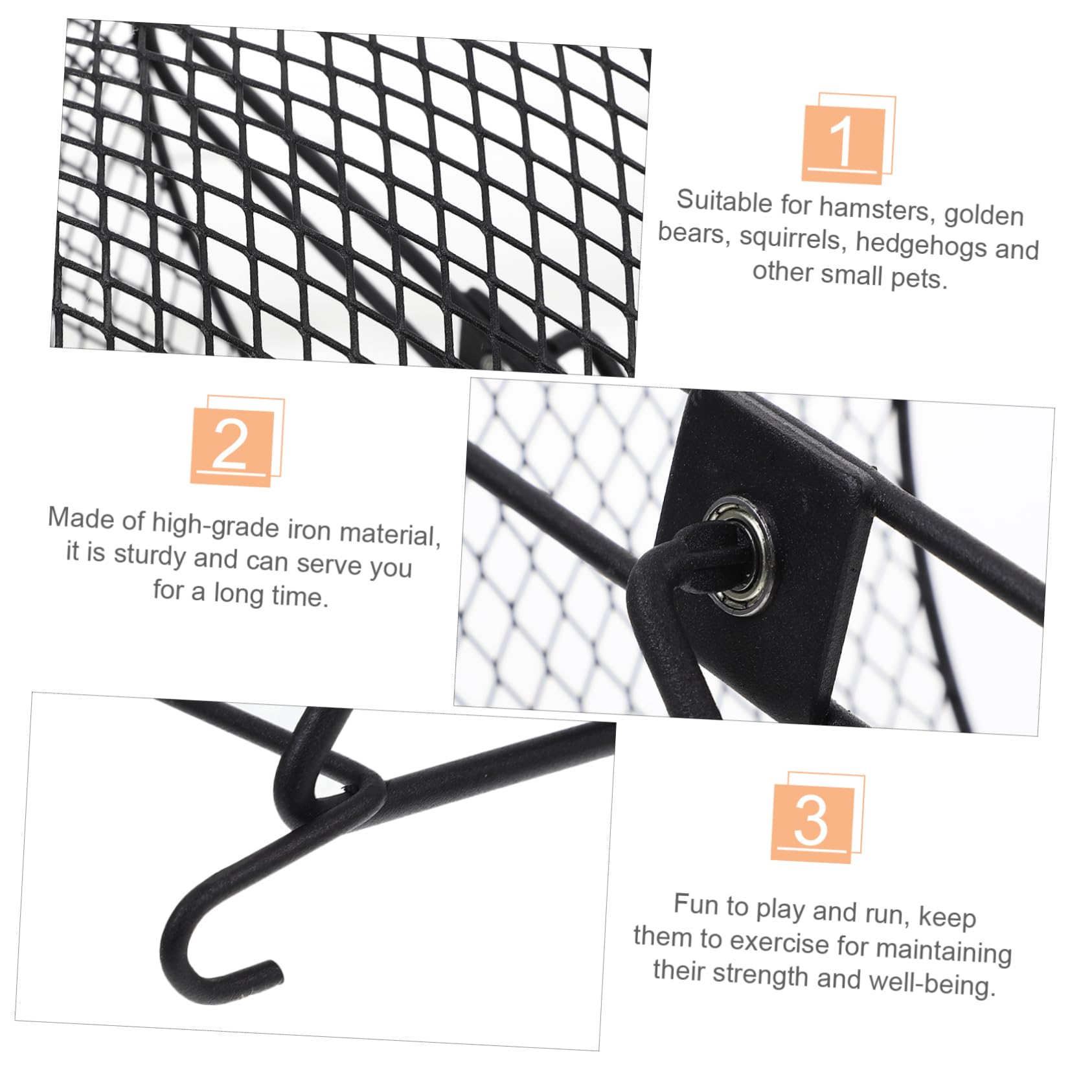 INOOMP Leises Eisenhamster Trainingsspielzeug Laufrad für Kleine Haustiere mit Robustem Material und Spaßigem Laufspiel für Eichhörnchen und Andere Kleintiere