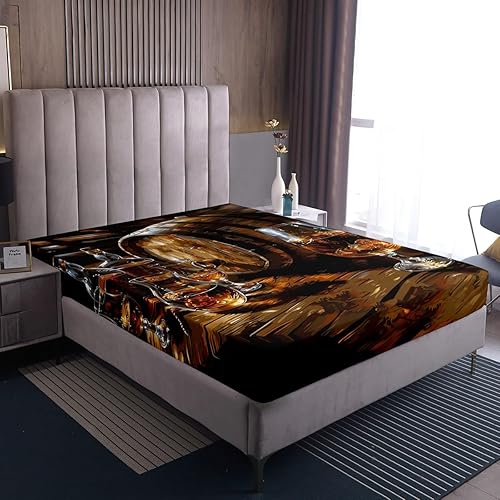 Miniatura 4 de Whisky - Juego de sábanas para niños, tamaño King, juego de ropa de cama rústica retro de grano de barril, decoración de habitación de niños y