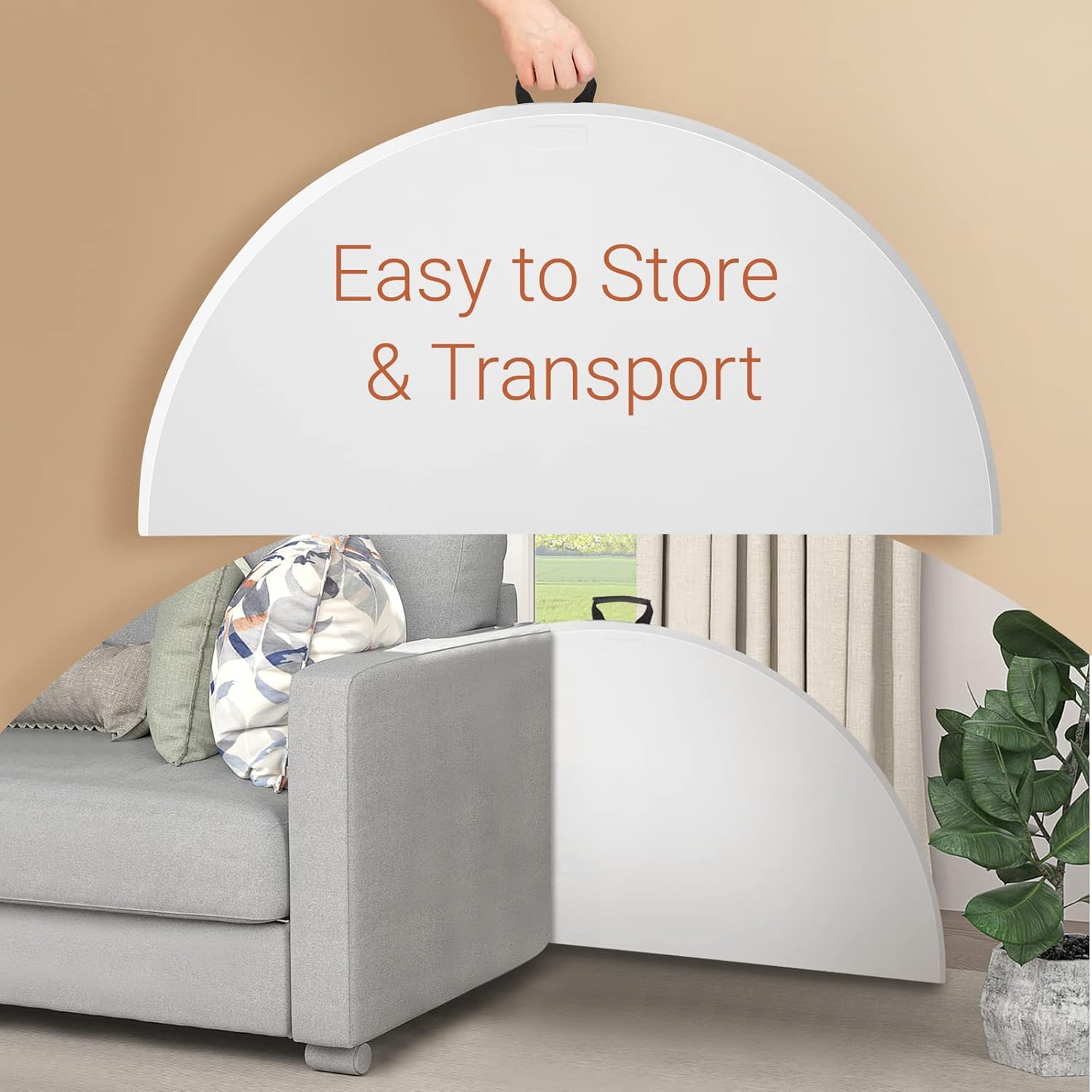 VINGLI 48" Round Bi-Folding Commercial Table, 4 Feet Portable Plastic Dining Card Table for Kitchen or Outdoor Party Wedding Event, 2-Pack : Patio, Lawn & Garden