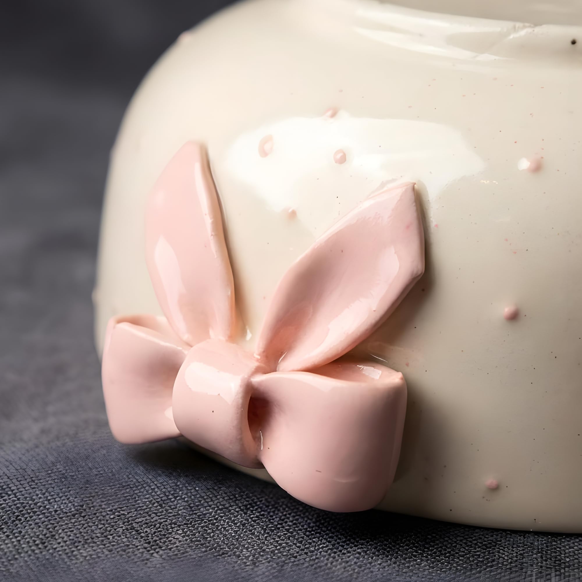 Pink Bow Bowl - Cute Ceramic Snack Bowl -6