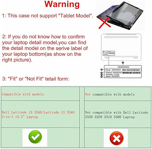 Miniatura 2 de Alapmk Funda protectora para laptop Dell Latitude 3340Latitude 3340 2 en 1 de 13.3 pulgadas (no compatible con Latitude 3330 3320 3310 3300), color