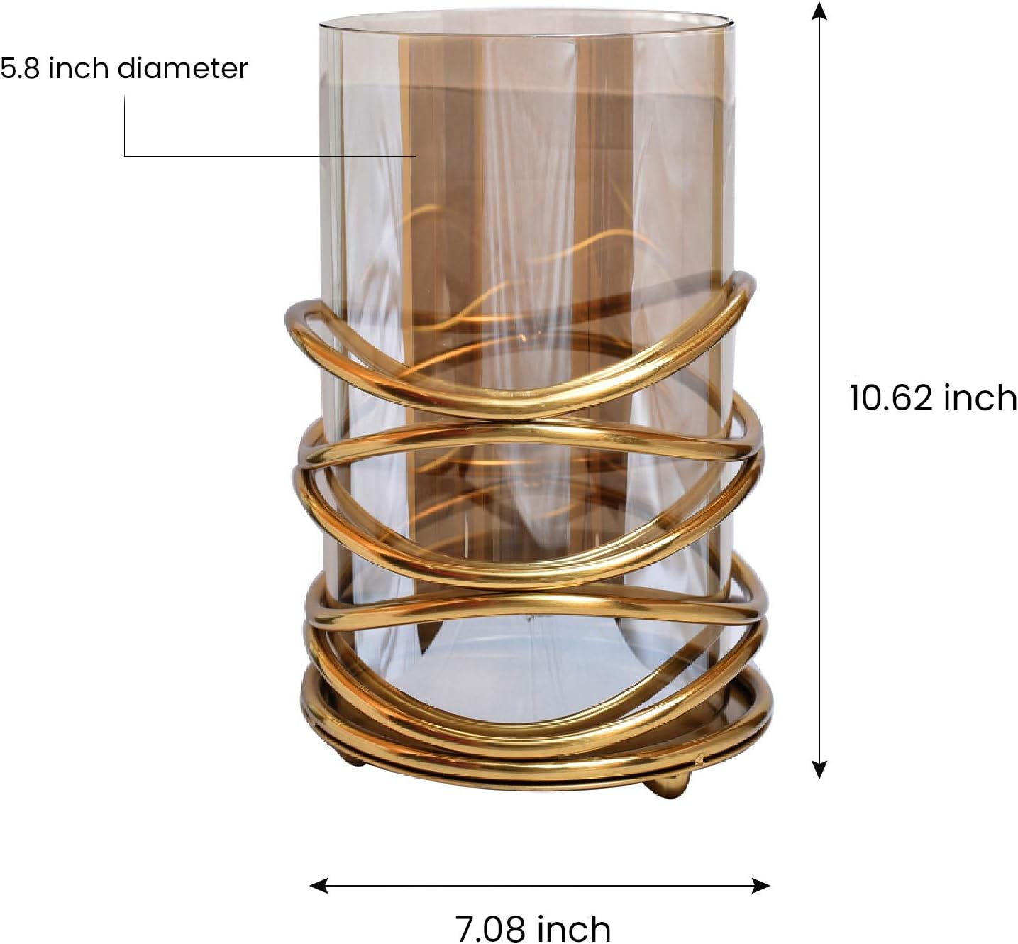 Metal and Glass Decorative Candle Holder in Swirl Design for Living Room Bed Room Center Table Side Tables Home Decor Accents : Home & Kitchen