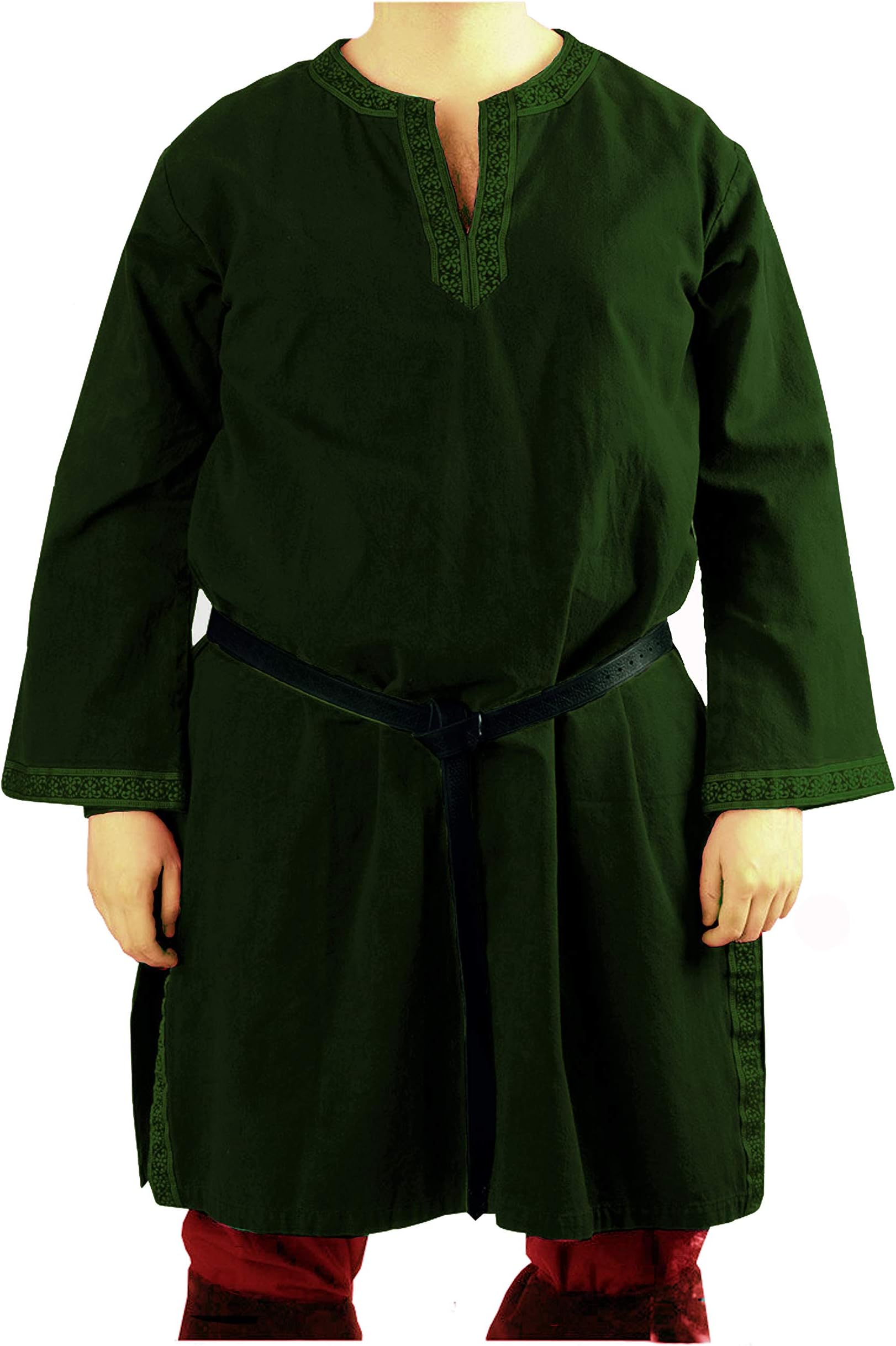 Aljanna Medieval Men's Viking Full Sleeves Cotton Tunic (Size = XXS-7XL, 13 Colours, VK-012)