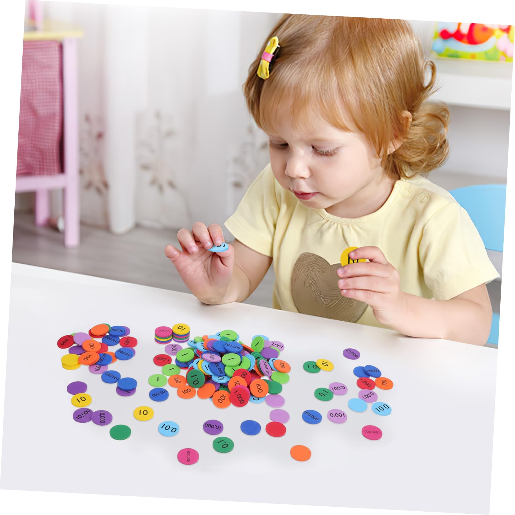4 Set Dischi Posizionale Colorati in Eva Materiale Sicuro E Durevole Didattico Per Scuola Educativi Per Apprendimento Matematica E Cognizione 300 Pezzi*4
