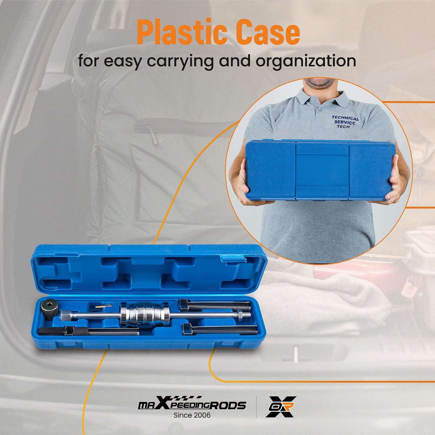 maXpeedingrods Fuel Injector Puller Remover Tool Kit Compatible with Ford Volvo 1.0L 1.5L 1.6L 1.8L 2.0L 2.3L 2.7L 3.5L Replace 310-206, 9997410 Fuel Injector Extractor Tool Slide Hammer Puller Set