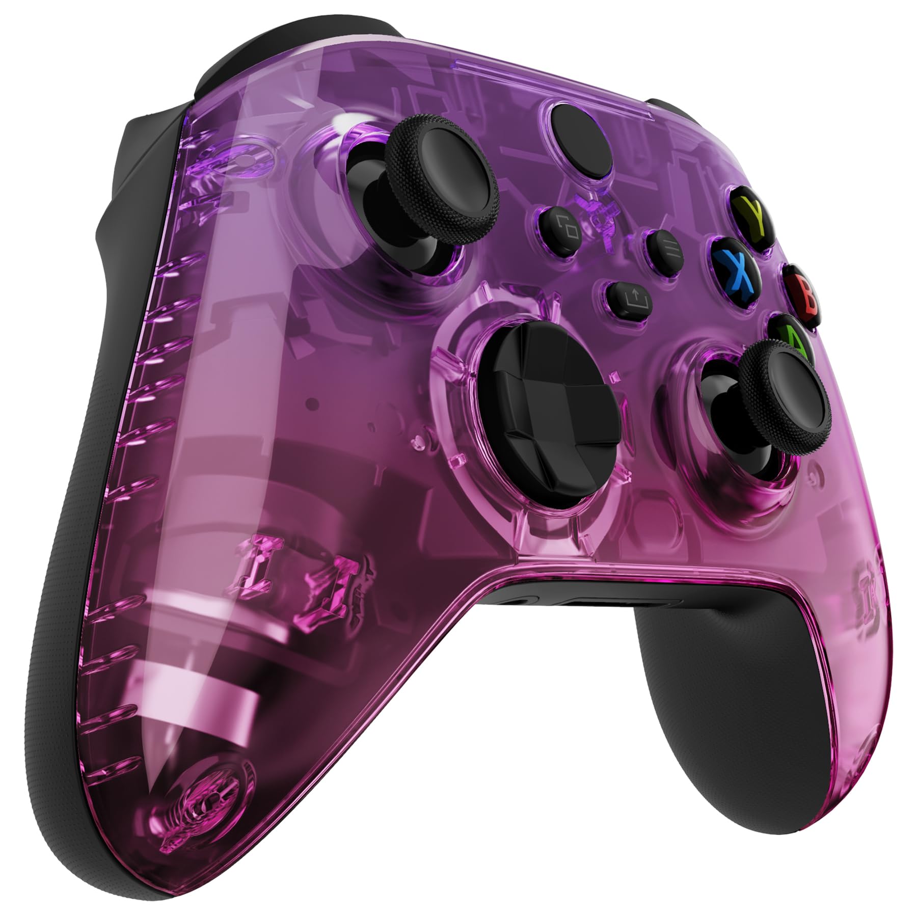 eXtremeRate Coque de rechange pour manette Xbox Series X | S, personnalisez votre contrôle – Plaque avant personnalisée pour manette sans fil Xbox – Dégradé translucide, violet, rose rouge