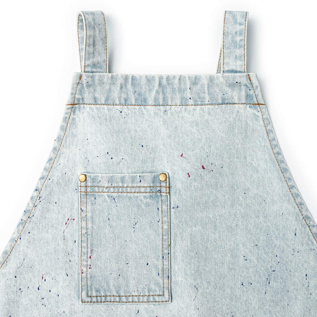 Jeanerlor - Grembiule in denim di cotone con tasche per cucina e parrucchiere, per donne e uomini, 2 taglie