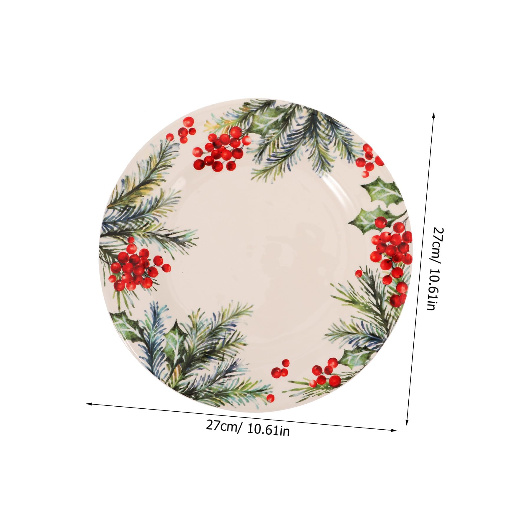 Plato De Cerámica Redondo Diseño Navideño Para Cenas De Navidad Sirve Frutas Verduras y Postres Decoración Festiva Para Hogar