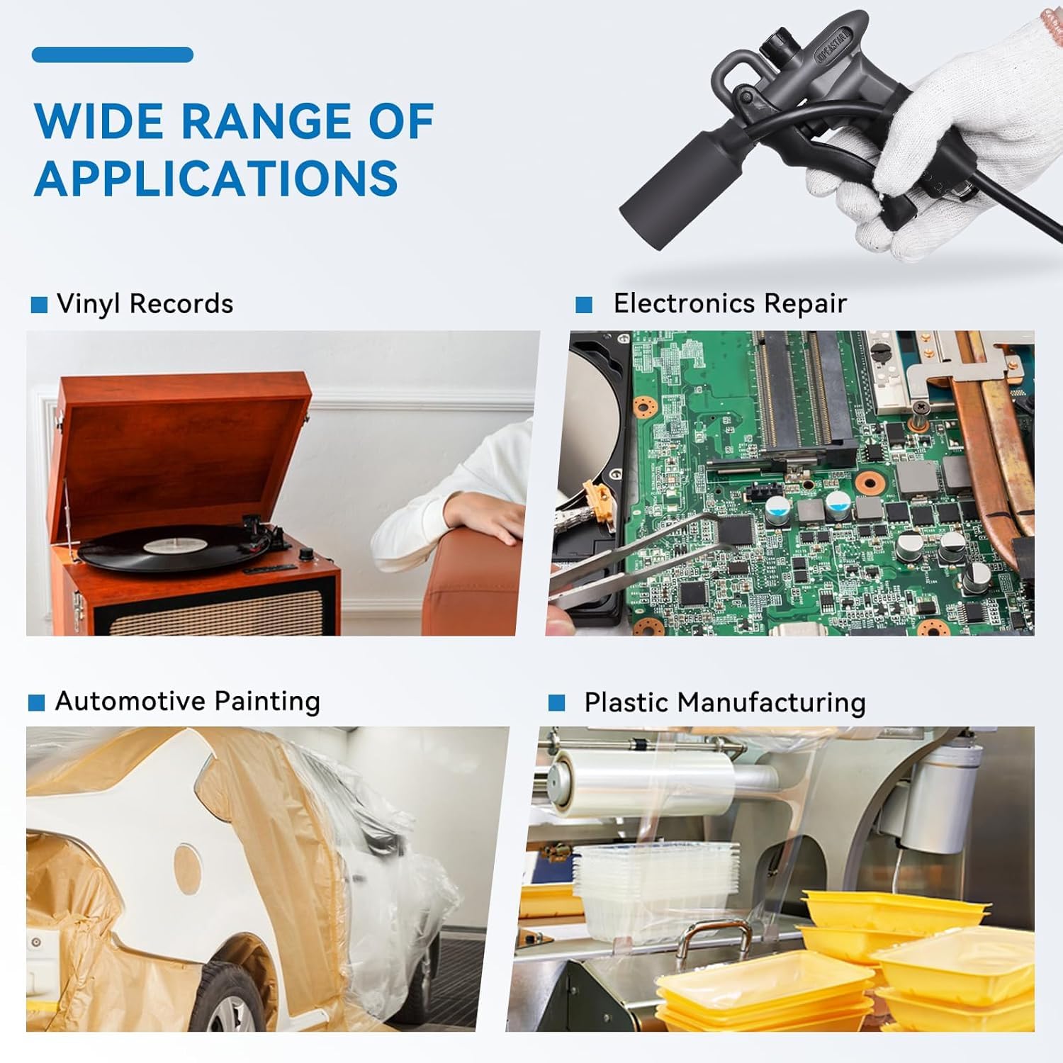 YUCHENGTECH ESD Pistola Antistatica Pistola ad Aria Ionizzante Eliminatore Statico con Generatore ad Alta Tensione 7.0KV per Eliminazione Dell'elettricità Statica
