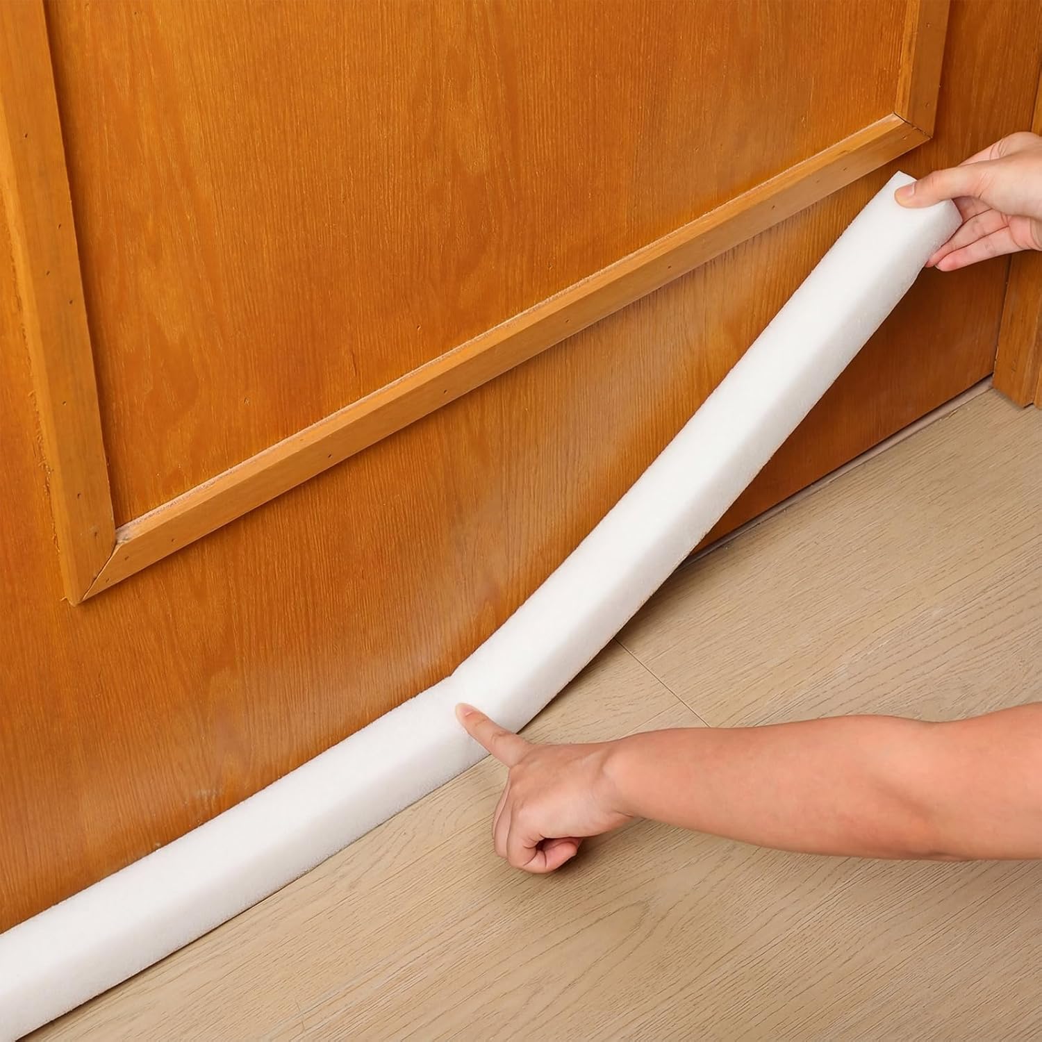 2 Rolls 1-1/2 Inch W x 1-1/2 Inch H Foam Weather Stripping with Adhesive 8 ft Foam Density Closed Cell Tape Seal for Uneven Gaps Doors Windows (White)