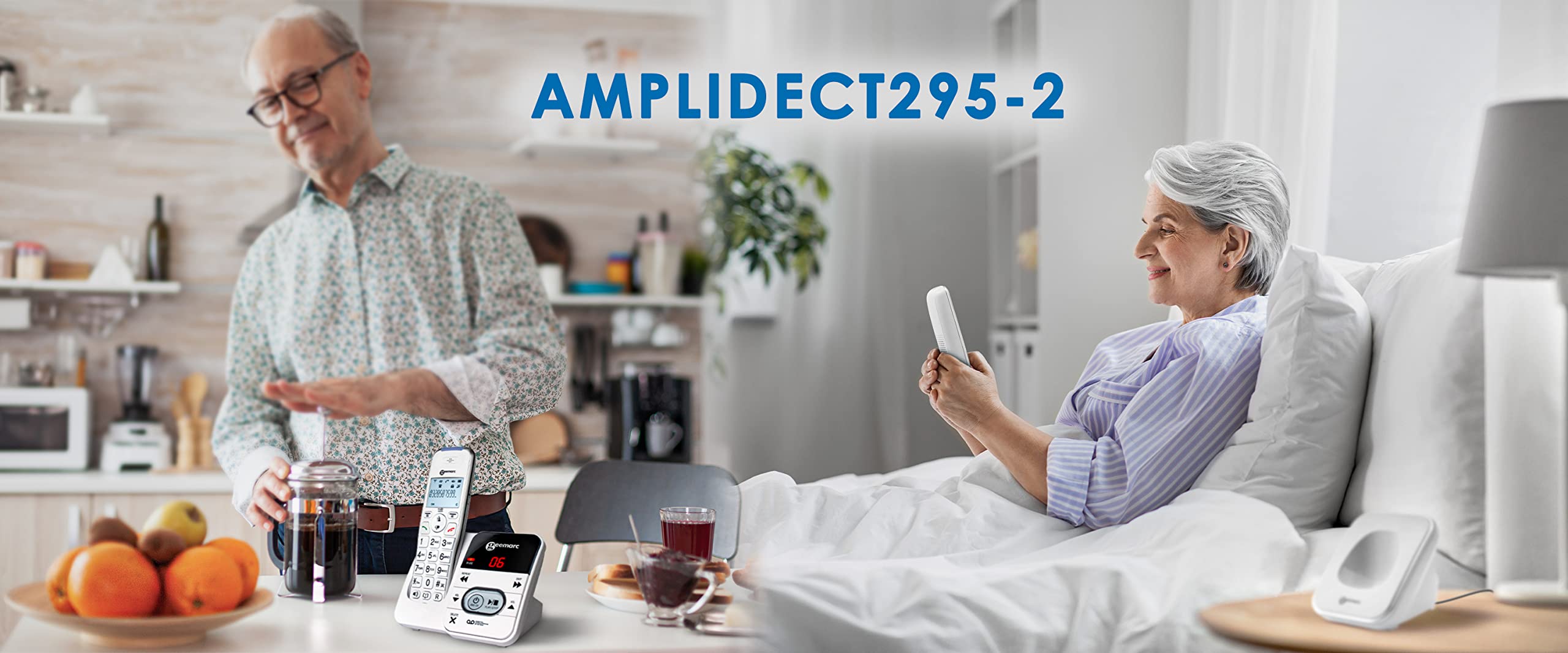 Geemarc Amplidect 295 Duo - Verstärktes Schnurlostelefon und zusätzliches Mobilteil mit Anrufbeantworter und großen Tasten für Senioren - Geringer bis mittlerer Hörverlust - Version DE