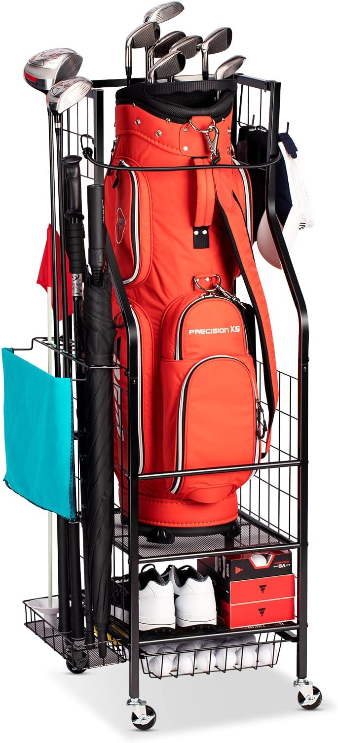 Amazon.com : Golf Storage Organizer for Garage, Golf Bag Holder Club ...