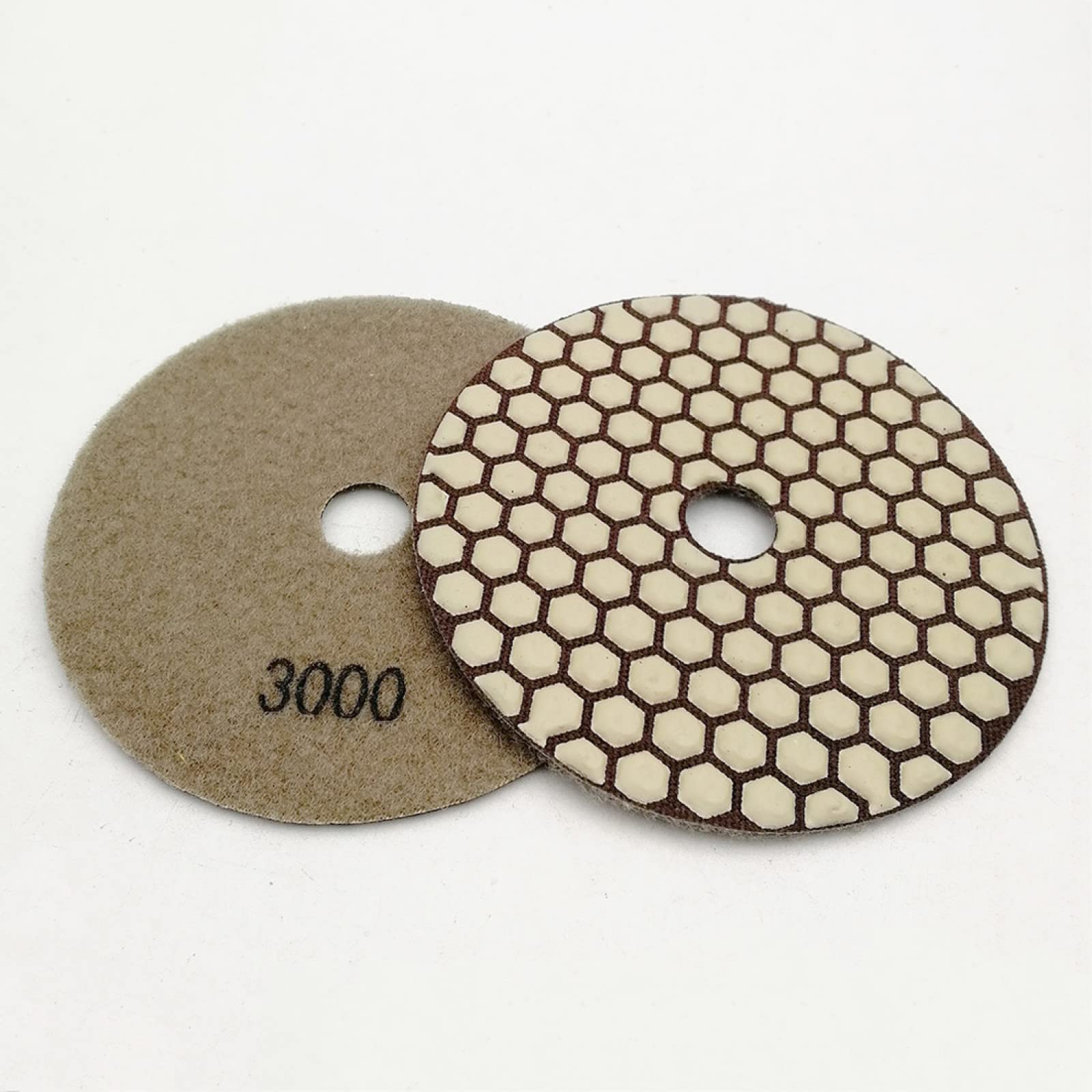 Almohadillas pulidoras de diamante, 6 piezas de 125 mm n.º 3000 B, almohadillas for pulido en seco, diámetro de 5 pulgadas, disco de pulido flexible de diamante con unión de resina