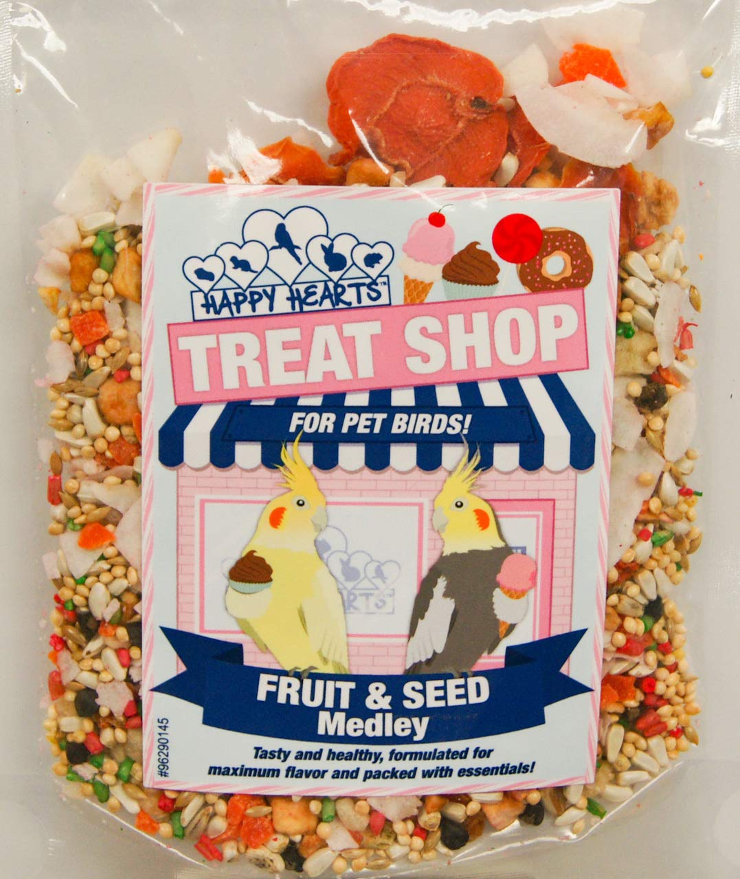 Happy Hearts Treat Shop Cockatiel Cocktail, Canary Treats Fruit and Seed Medley