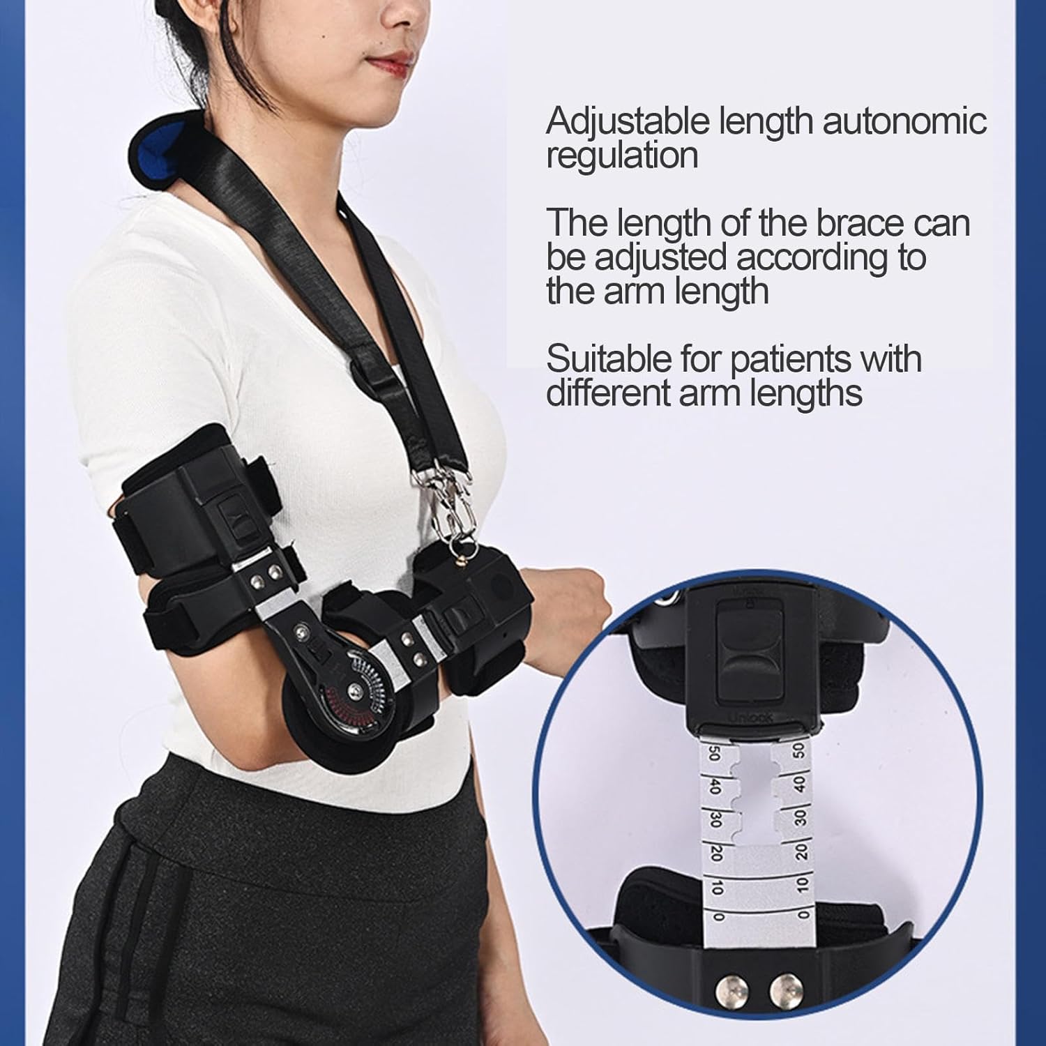 PopieL Elbow Joint Protective Gear Adjustable Elbow Brace Fracture Side Ligament Fixation Bracket Elbow Splint Immobilizer, One Size,left