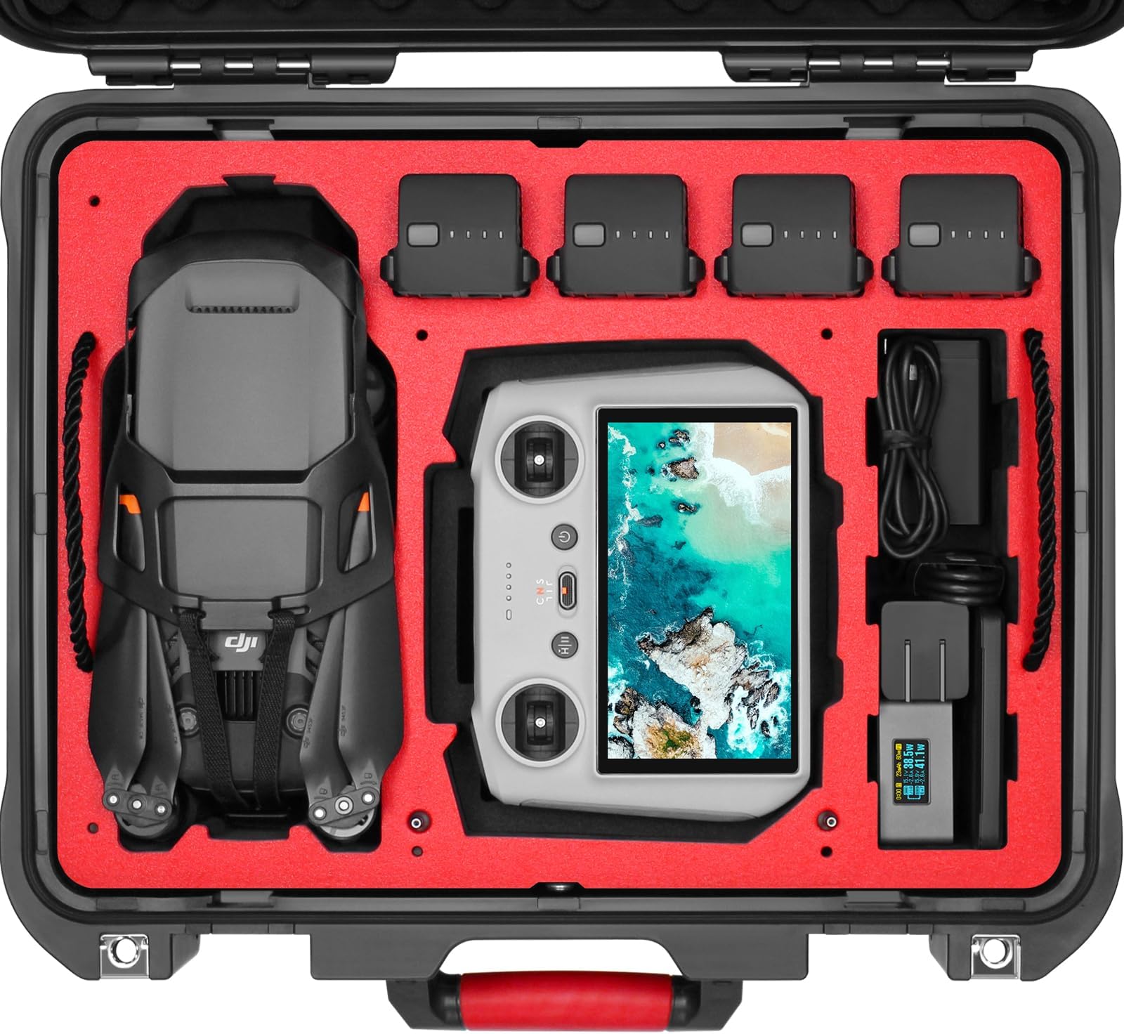 SYMIK P400-M3TL Triple Layer Waterproof Hard Carrying Case for DJI Mavic 3 Pro/Cine/Mavic 3/Classic/Fly More Combo, fits DJI RC/RC Pro/RC-N1 Remote, Batteries, Landing Pad, iPad, Accessories