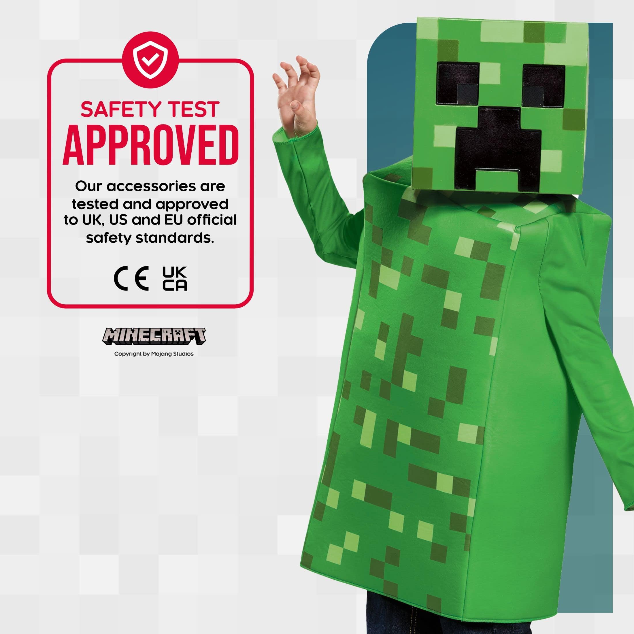 Disguise Kids Mojang Minecraft DISK65642K Klasyczny Kostium Creepera, Chłopcy, Zielony