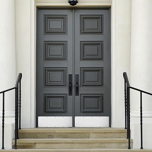 Miniatura 6 de uxcell Placa de puerta de 2 piezas, placa de aluminio de 8 x 30 pulgadas para puerta delantera exterior o puerta trasera, evita que la puerta patee,