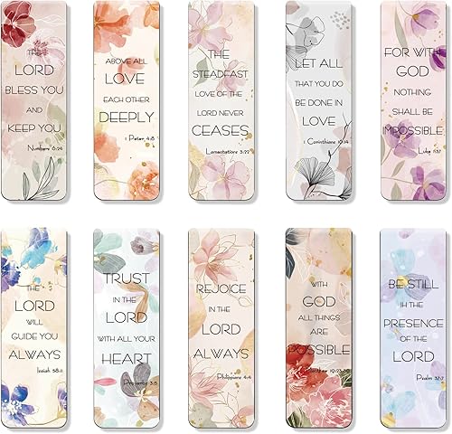 Vista 2 de WAVEYU 10 marcadores magnéticos con versículo bíblico para mujeres y hombres, marcadores religiosos cristianos de escritura inspiradora