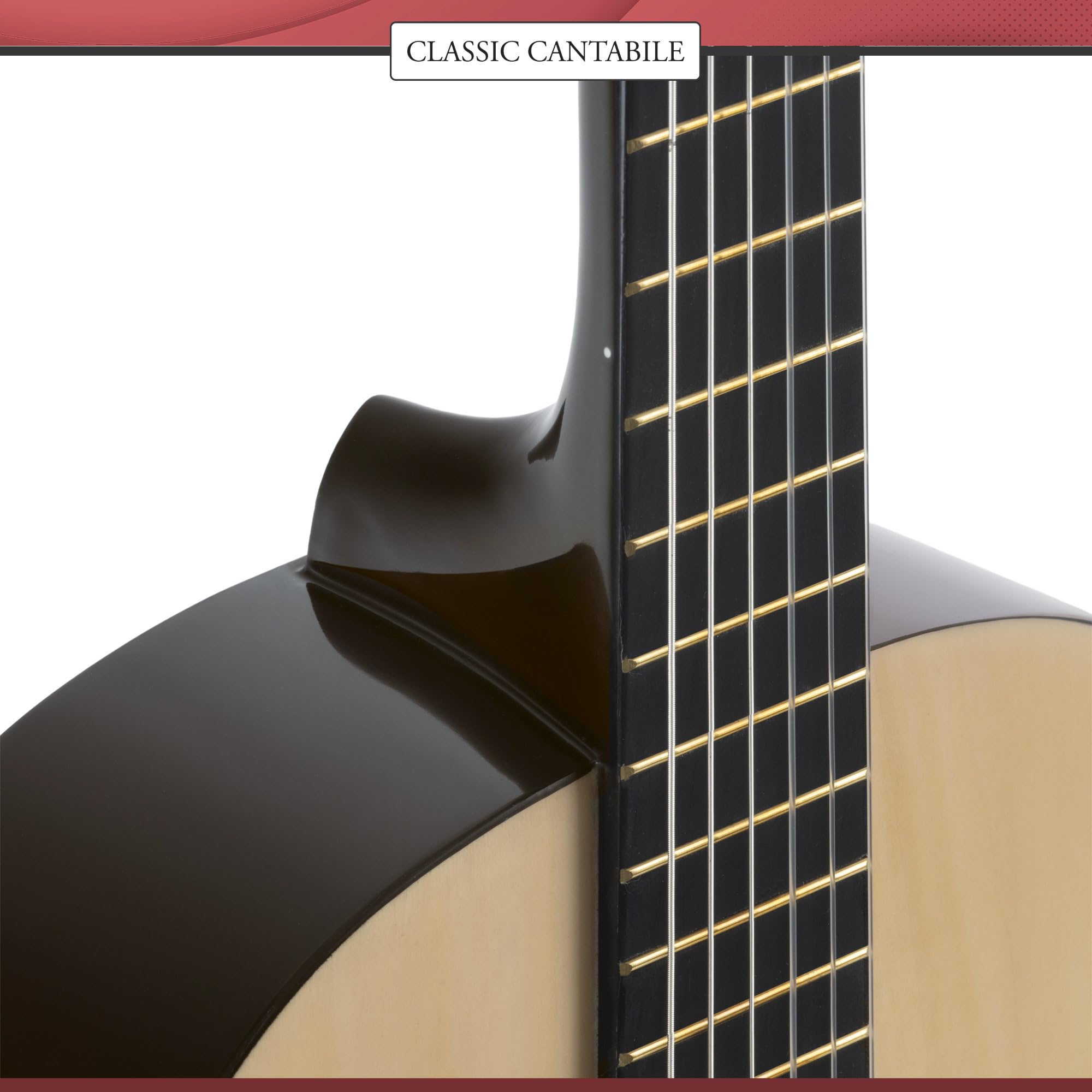Classic Cantabile AS-851 Guitare Classique 4/4 Nature - Cordes en Nylon d'étude - Guitare de concert idéale pour débutants
