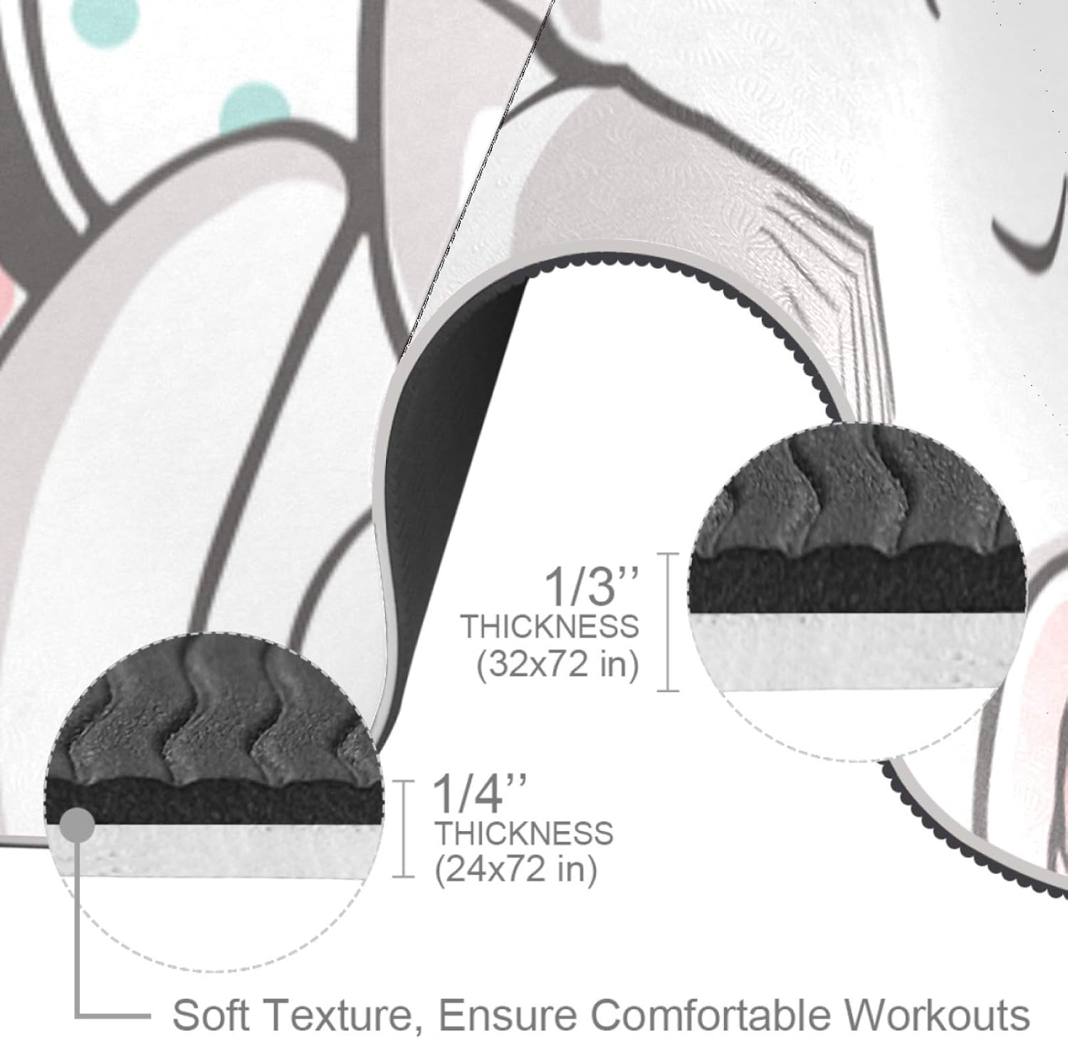 Lenergy Pilates Mat Baby Elephant Skirt Ballet Yoga Mat Eco Friendly Exercise Mat Non Slip Gym Mat Thick Fitness Mat Workout Mat with Carry Bag 32x72 in : Sports & Outdoors