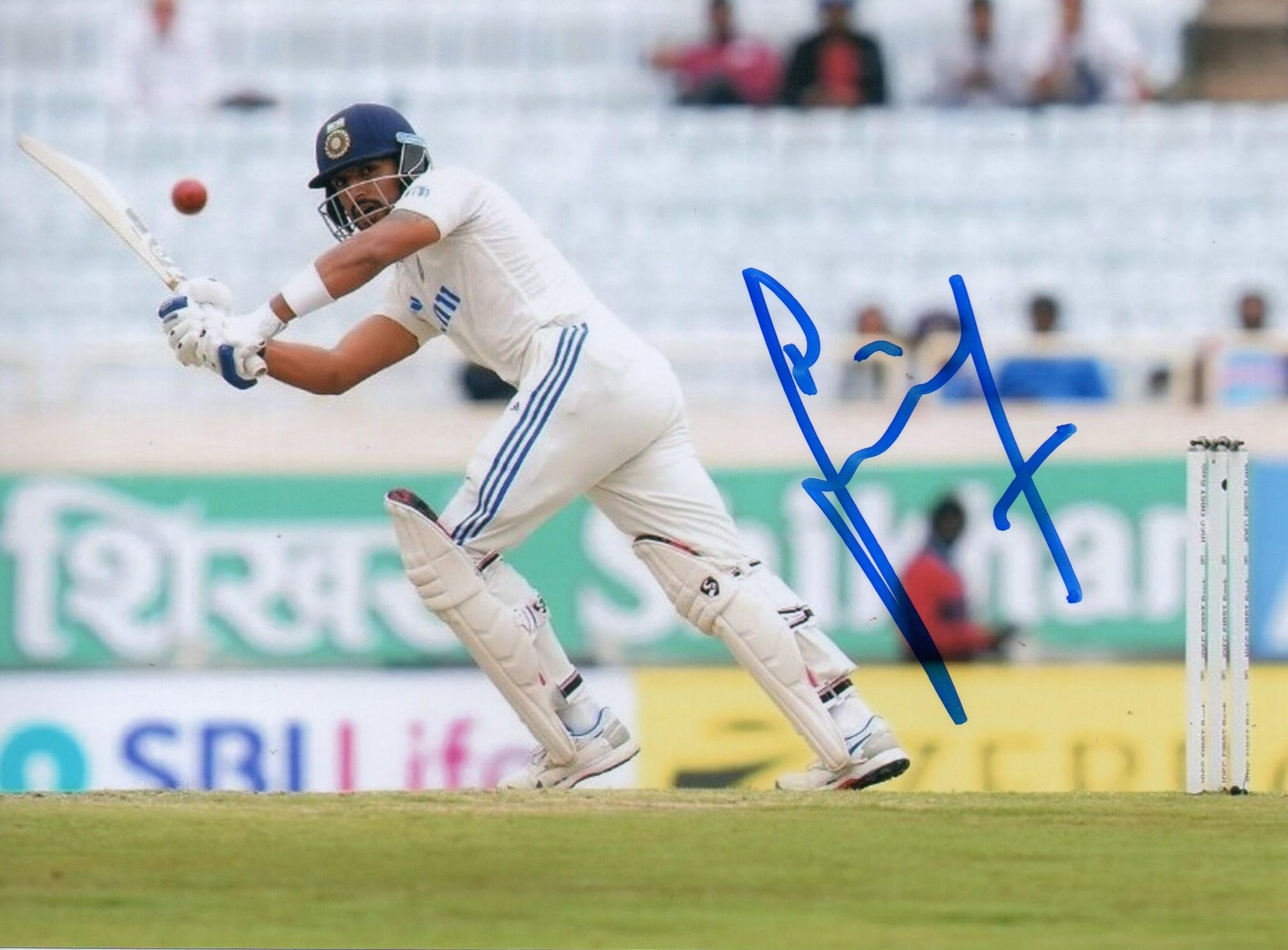 5x7 inches original autographed photo of indian cricketer dhruv jurel