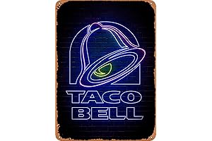 Taco Bell Retro Metal Tin Sign: Spice Up Your Pad with Nostalgia