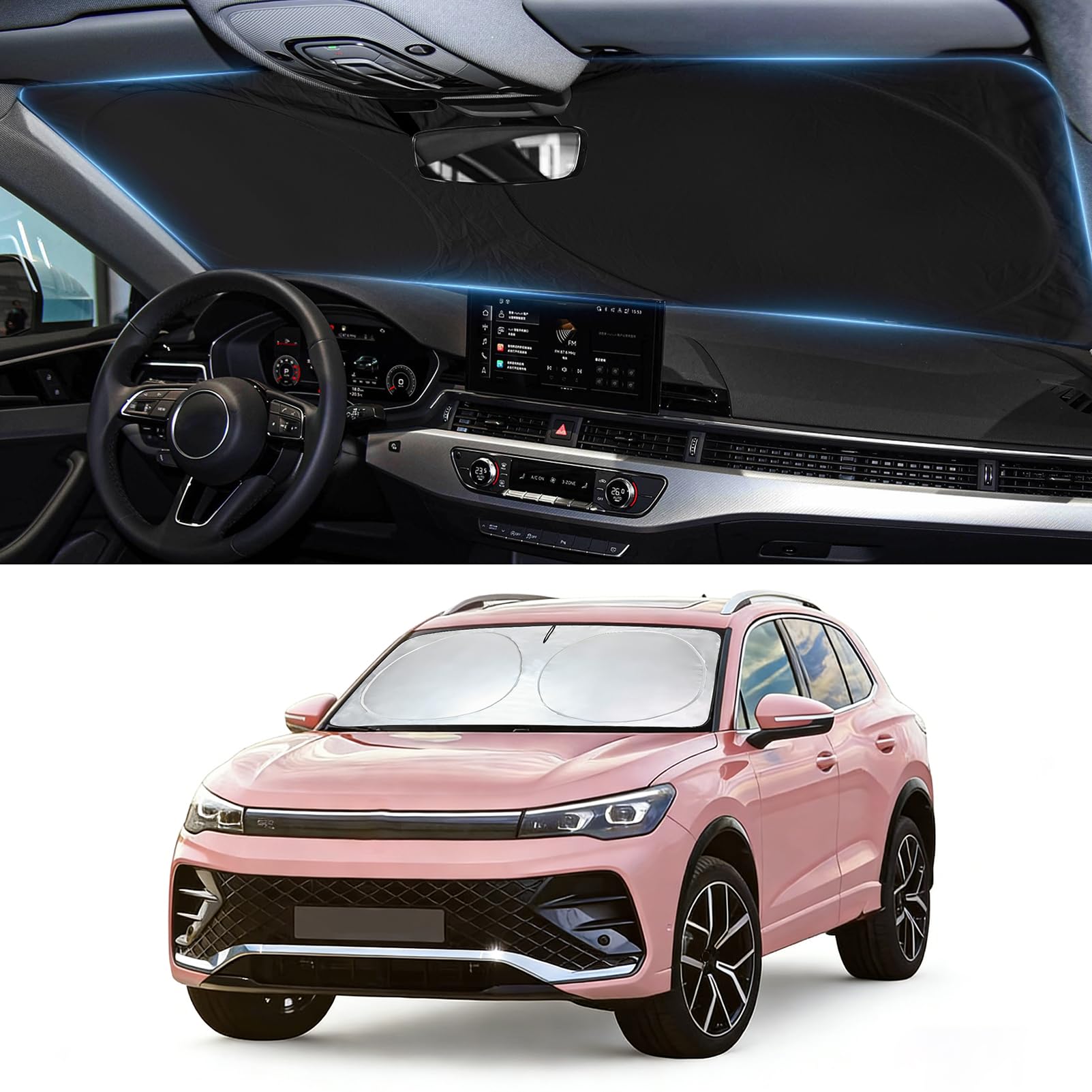 Windshield Sun Shade for Volkswagen VW Tiguan 2018-2024 2025 2026 Sunshade
