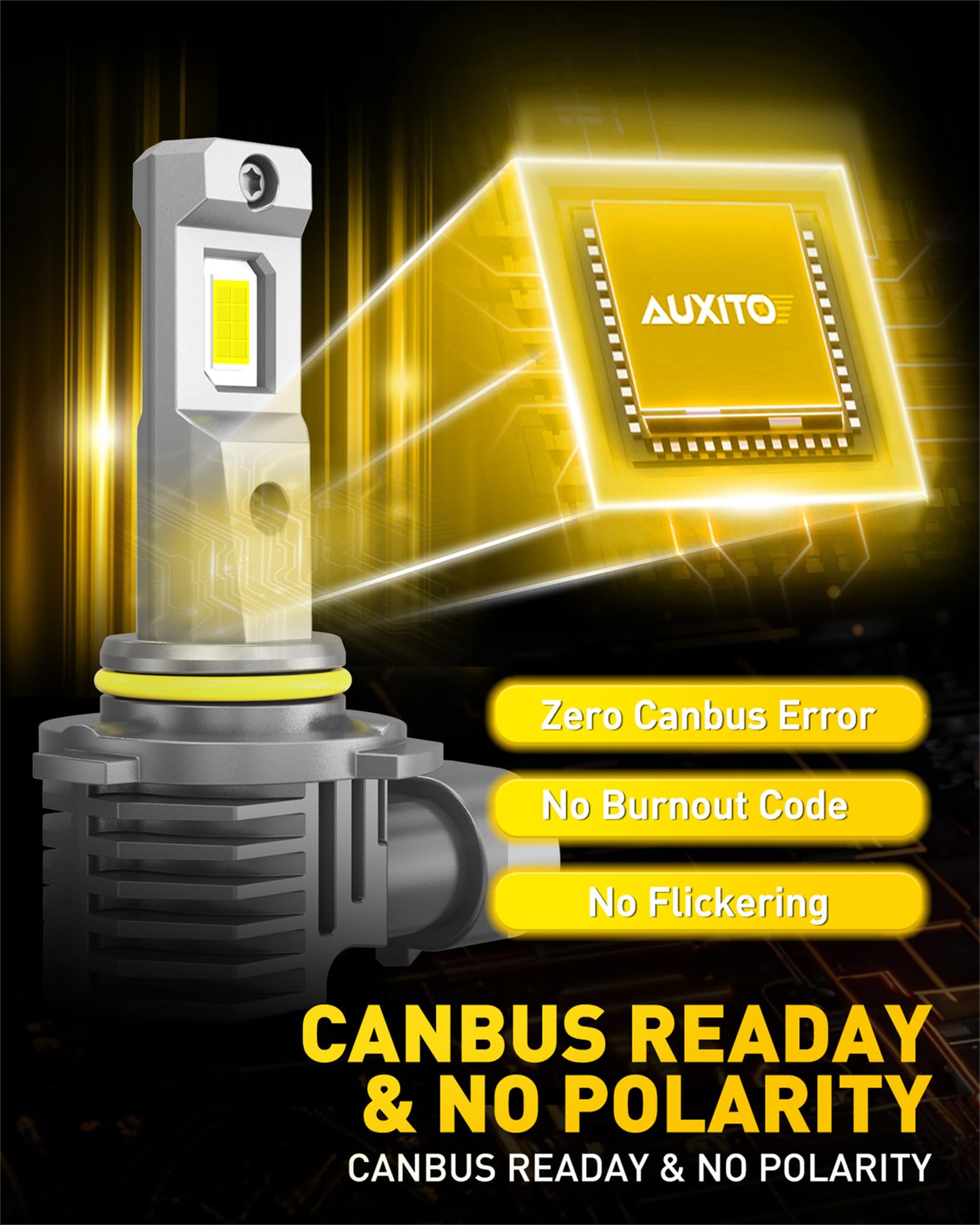 AUXITO 9005 9006 Bulbs Combo 1400% Brighter HB3/HB4 Bulbs, 6500K Cool White, Plug-N-Play, Pack of 2 — view 7