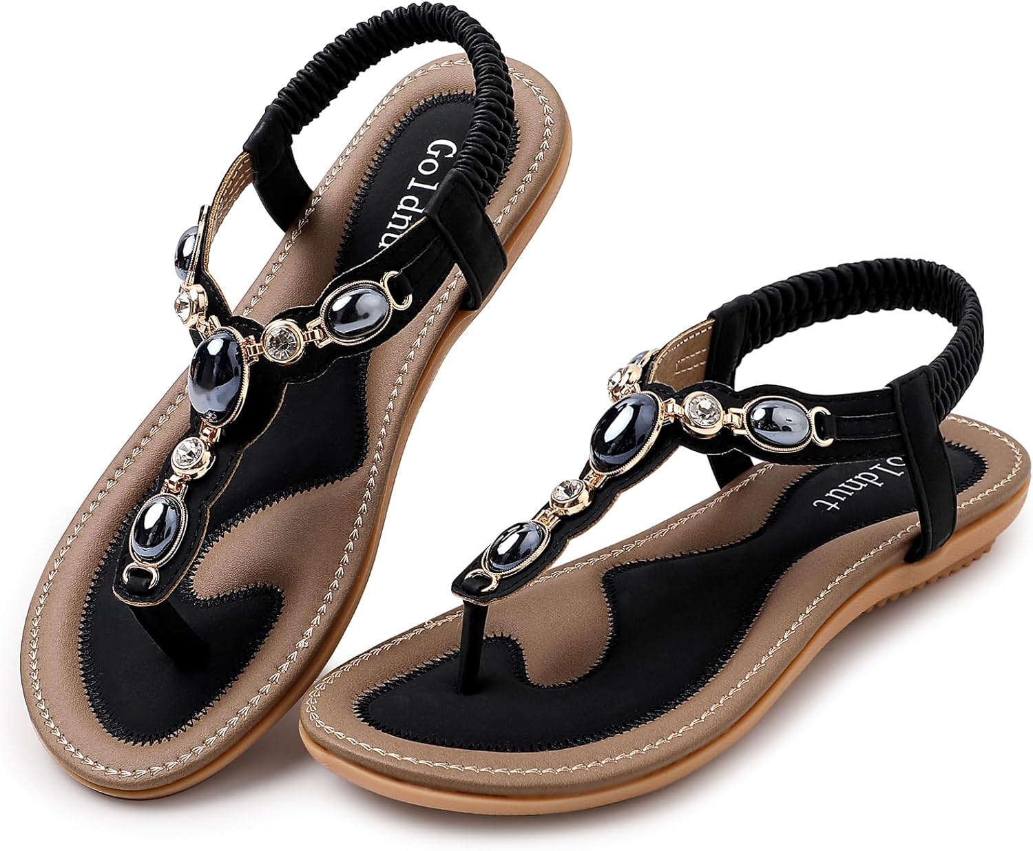 Sandals for Women Dressy Rhinestone Bling Sandals Women’s flat Comfortable Beach Flip Flops