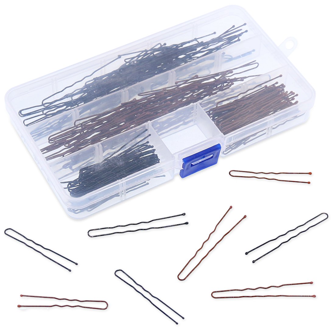 Swpeet 220Pcs 5cm 6cm U Shaped Hair Pins Kit, Professional U Shape Hair Pins for Women Girls and Hairdressing Salon Doubtless Bay with Clear Storage Box - Brown and Black : Beauty & Personal Care