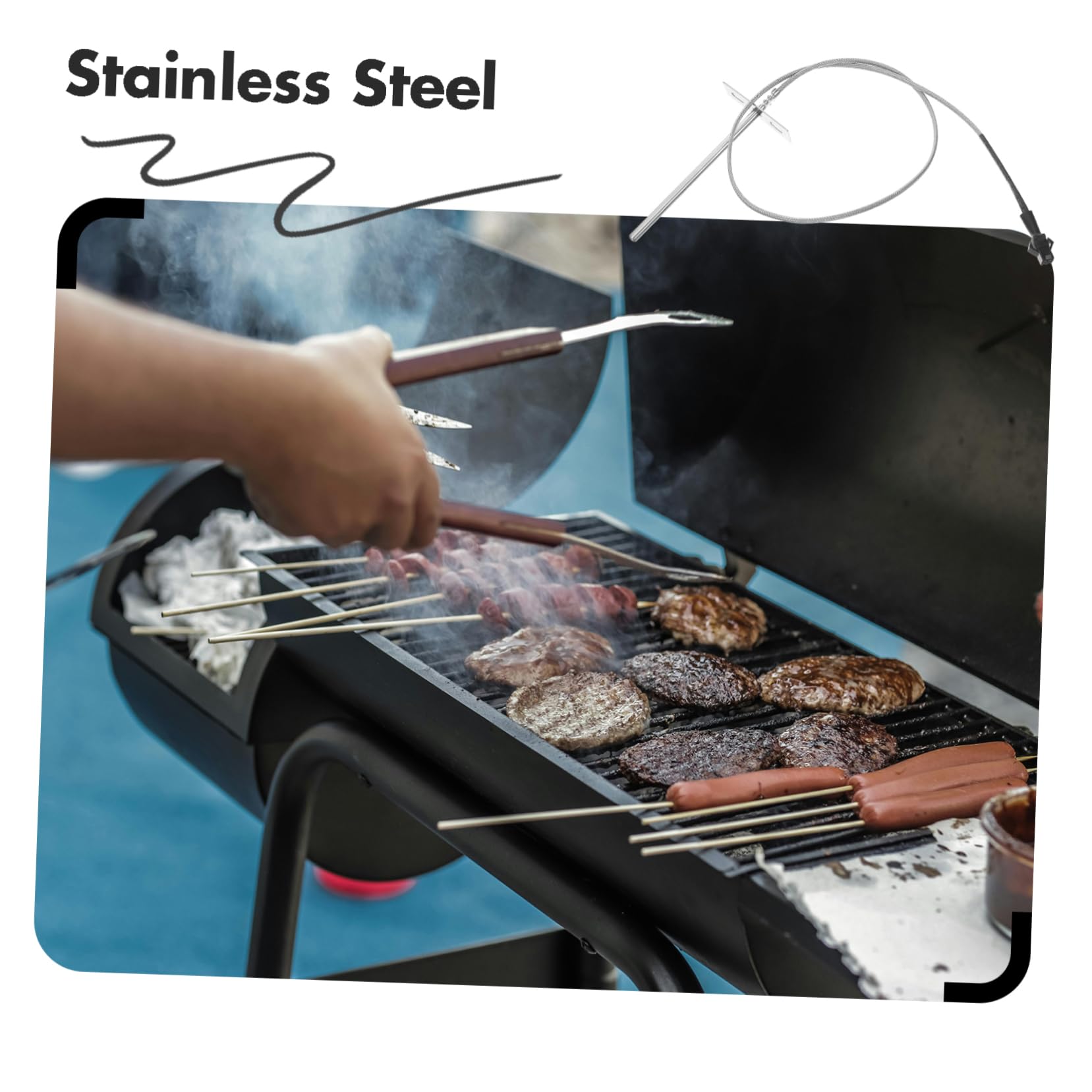 Mipcase 5sets Termometro Per Barbecue Prolunga Facile Installare Per e Affumicare Accessorio Resistente Temperature Per Ottimale