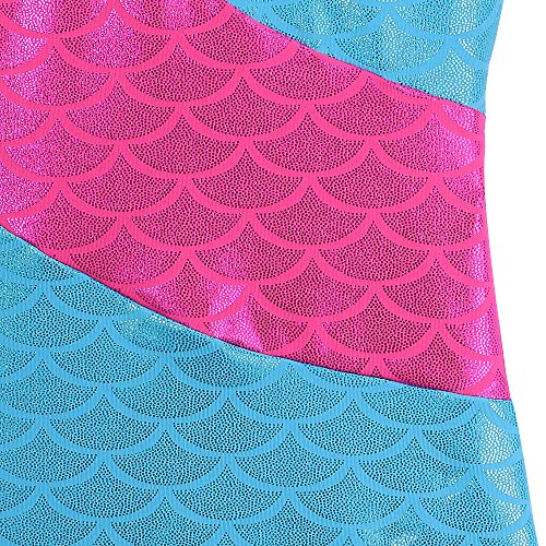 Image of HOZIY Leotards for Girls Gymnastics Kids Children Biketard Snowflake Ribbon Blue Purple Hot Pink Sparkle