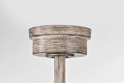 Miniatura 6 de Warehouse of Tiffany Olivia Ventilador de techo con acabado de madera envejecida de 52 pulgadas con luz