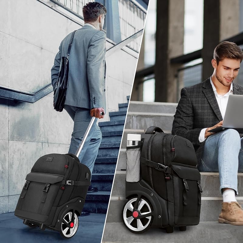 MATEIN 17.3" gurulós hátizsák 50L USB töltővel vízálló utazási táska