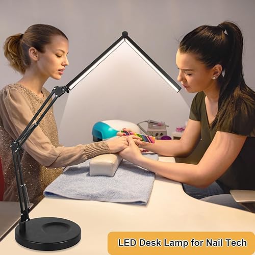 Miniatura 5 de Lámparas de escritorio 2 en 1 para tecnología de uñas, lámpara de escritorio LED grande de 24 W con control remoto, lámpara de arquitecto doble,