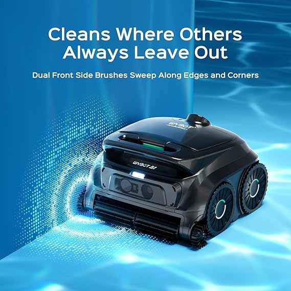 (2026 New) WYBOT B1 Robotic Pool Cleaner, Floor and Wall Cleaning, 120min Runtime Cordless Pool Vacuum for Inground & Above Ground Pools, Smart Navigation, Self-Parking, Black Green
