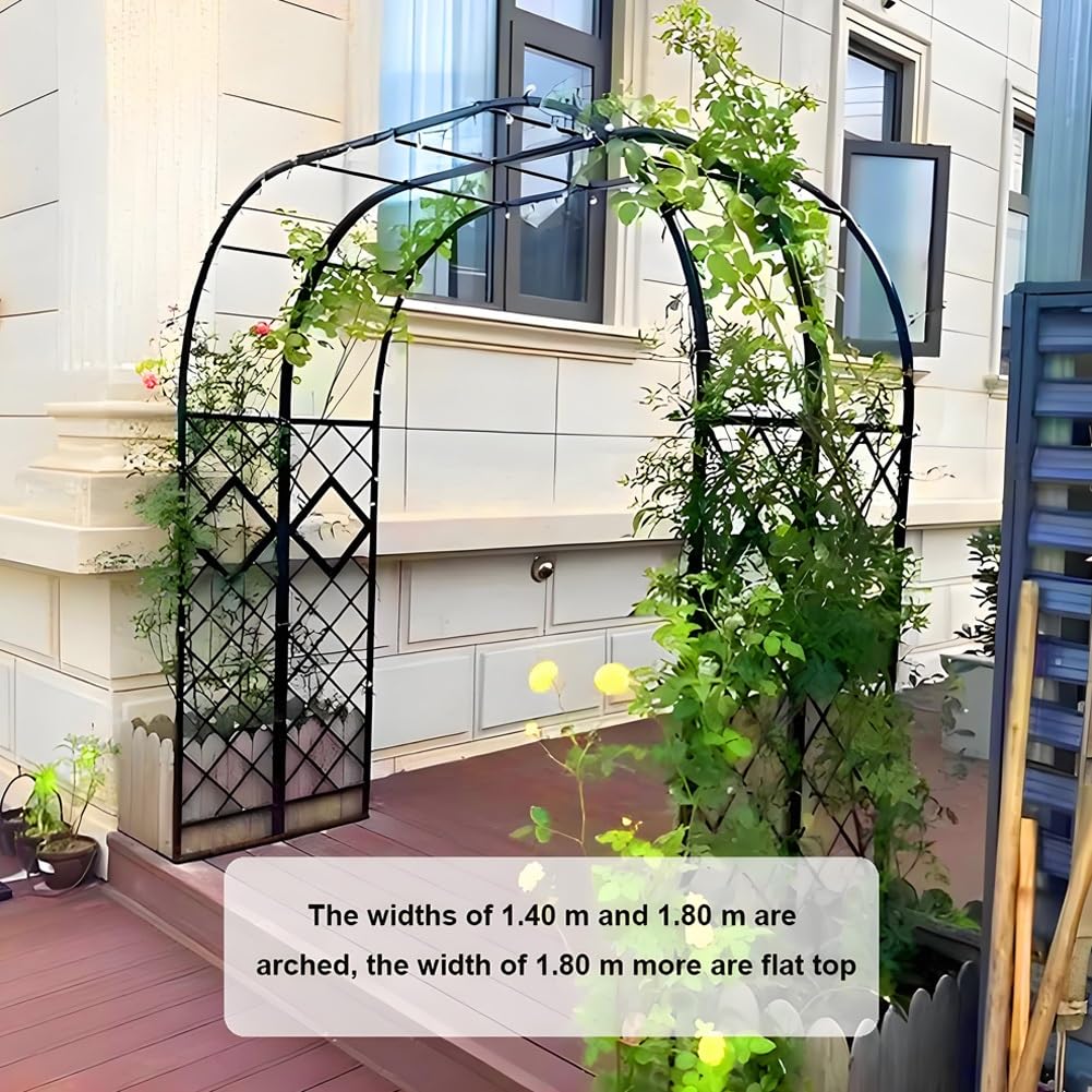 Treillis autoportant en métal robuste pour plantes grimpantes, pergola de jardin extérieur avec cadre en acier robuste pour roses, lierre, vignes, patio, cour, fête de mariage
